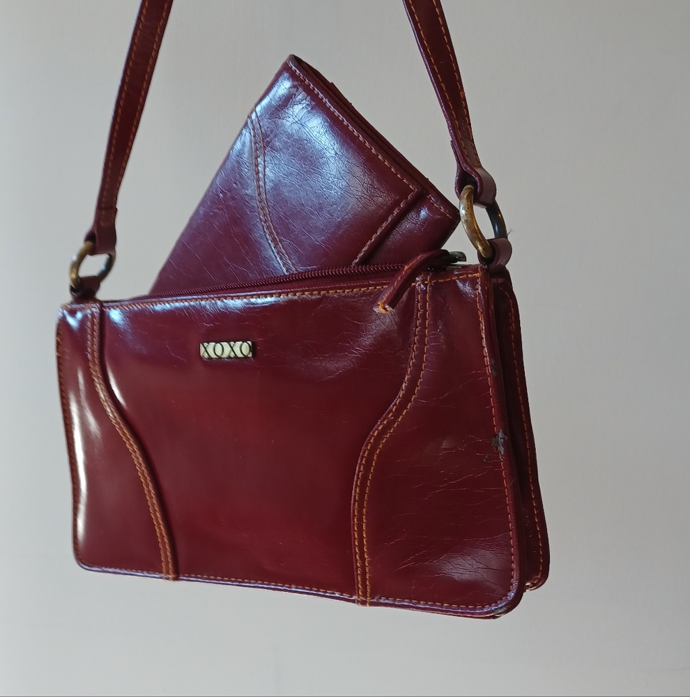 XOXO Vintage Slim Purse and Wallet, Cherry Red